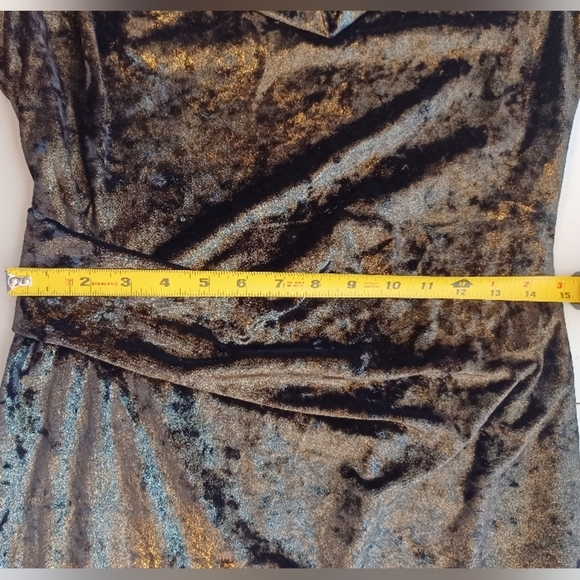 Vintage Crushed Velvet Sz 10 Fairy Grunge Draped Neck Sheath Evening Dress - Picture 12 of 17